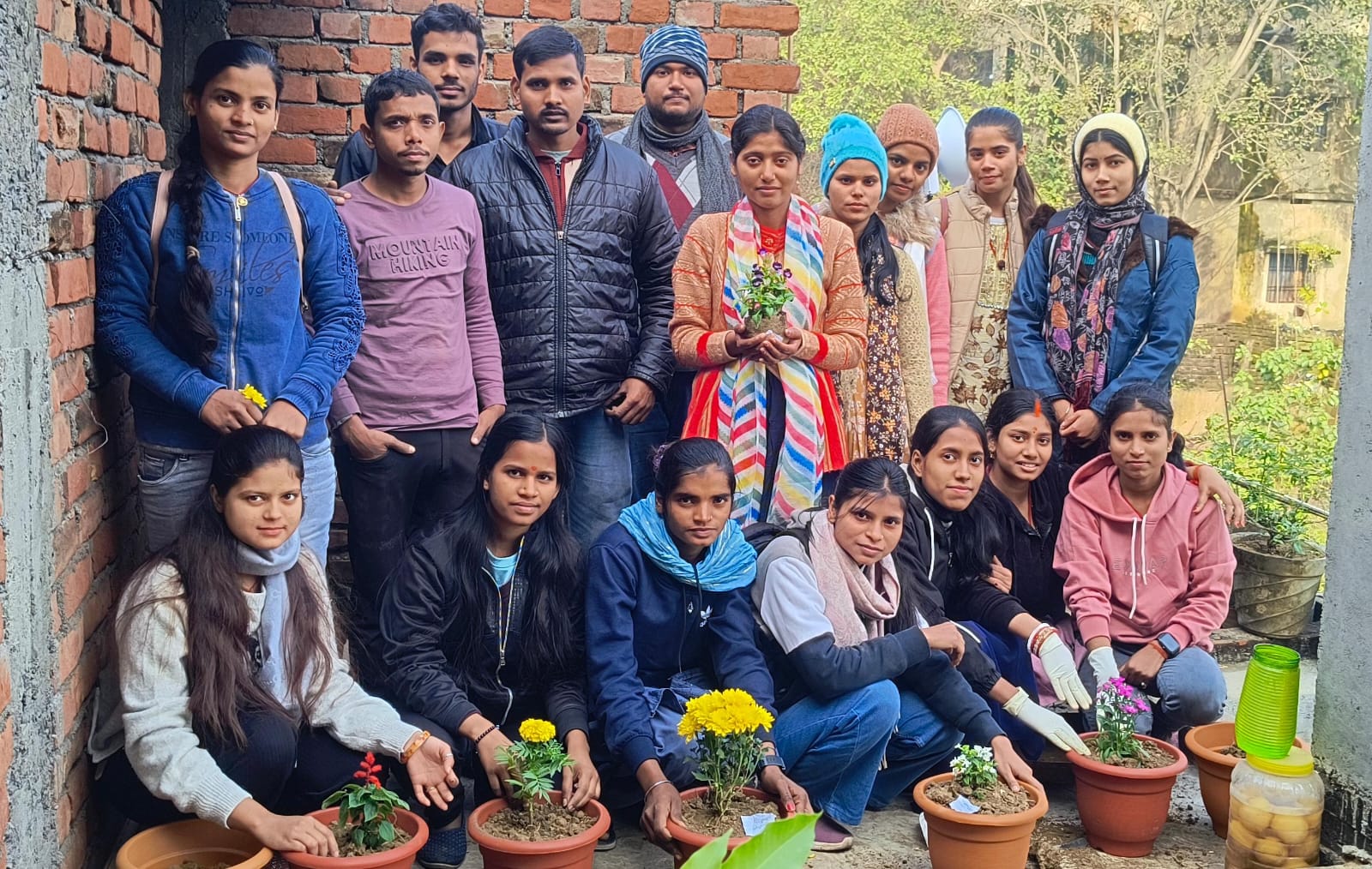 Interns working at agro training